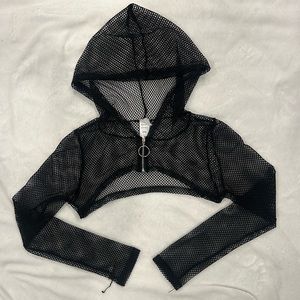 Iheartraves fishnet zipped shrug